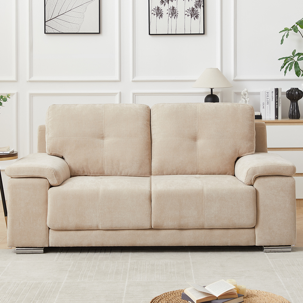Kensington Fabric 2 Seater Sofa In Stone