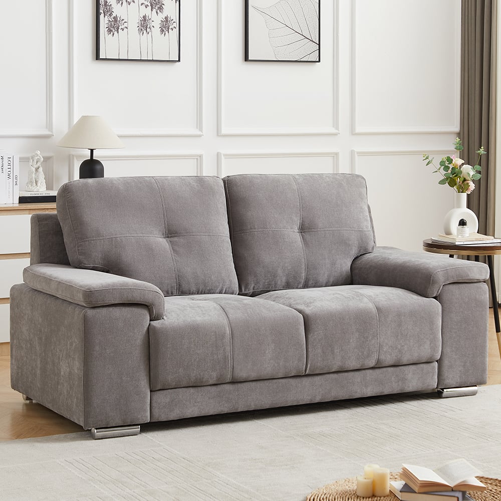 Kensington Fabric 3+2 Seater Sofa Set In Grey