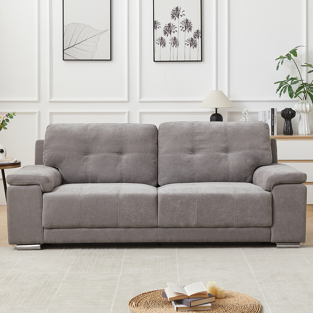 Kensington Fabric 3 Seater Sofa In Grey