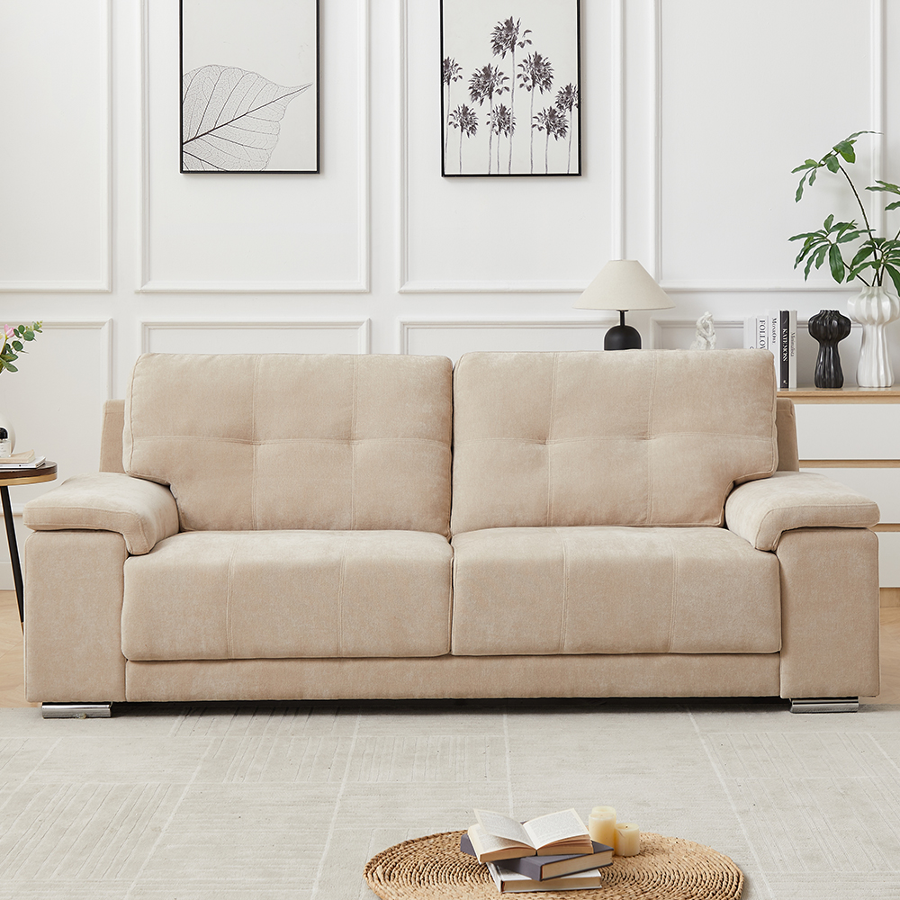 Kensington Fabric 3 Seater Sofa In Stone
