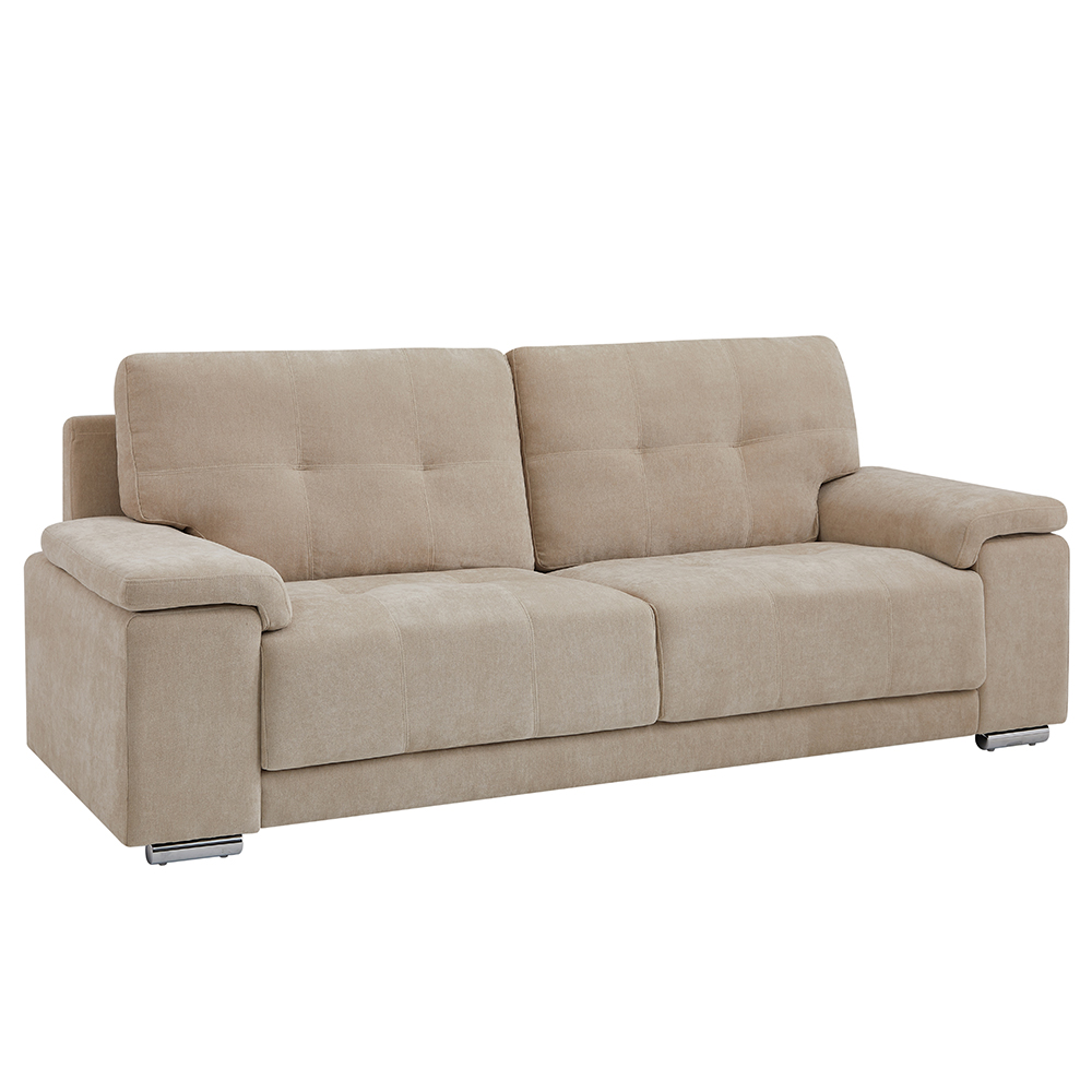 Kensington Fabric 3 Seater Sofa In Stone