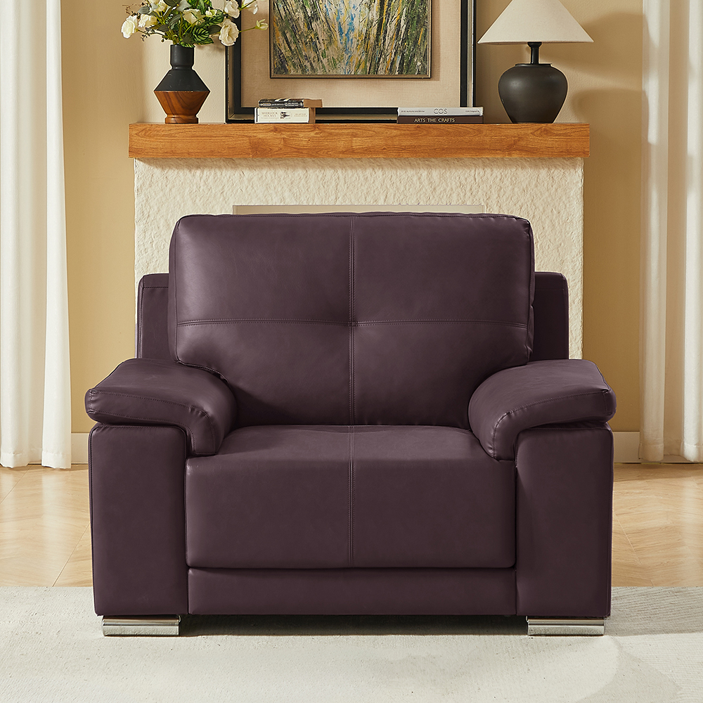Kensington Faux Leather 3+2+1 Seater Sofa Set in Dark Brown