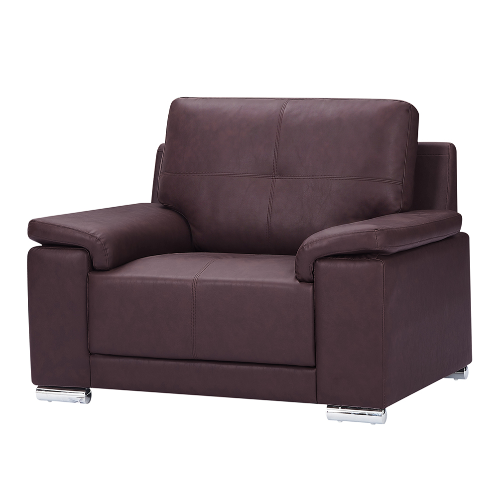 Kensington Faux Leather 3+2+1 Seater Sofa Set in Dark Brown