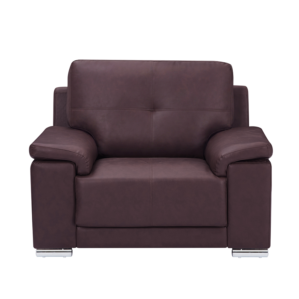Kensington Faux Leather 3+2+1 Seater Sofa Set in Dark Brown