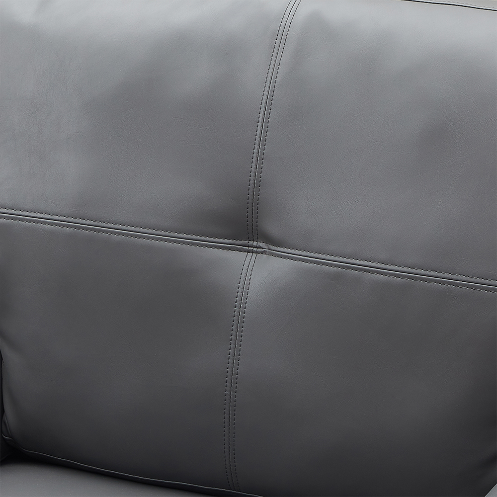 Kensington Faux Leather 1 Seater Sofa In Dark Grey