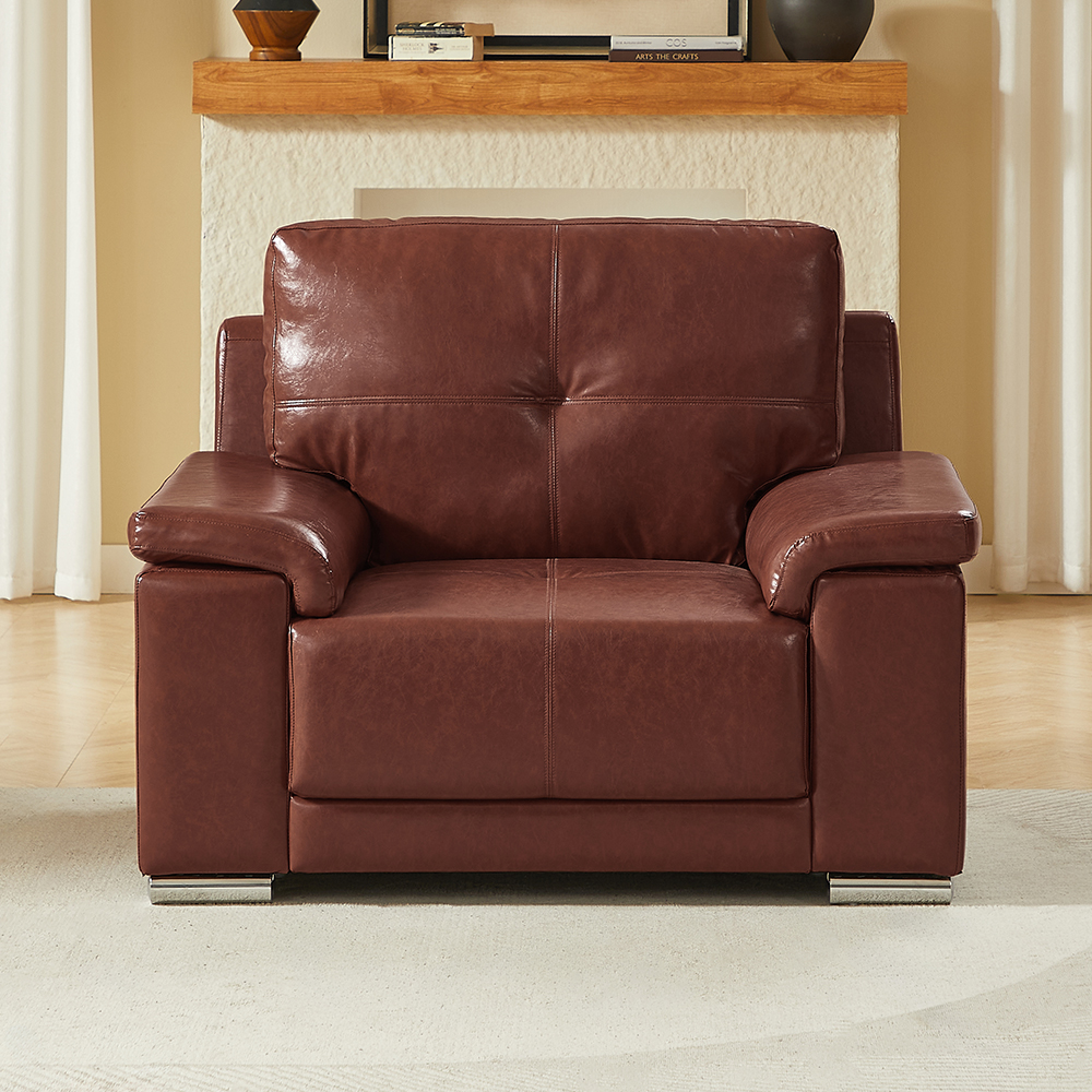 Kensington Faux Leather 3+2+1 Seater Sofa Set in Tan