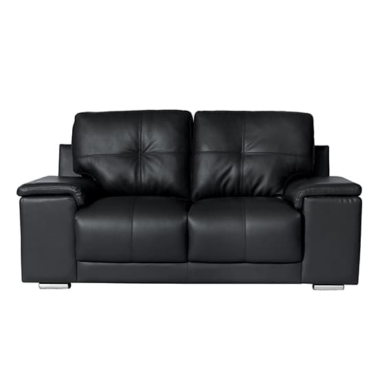 Kensington Faux Leather 2 Seater Sofa In Black_1