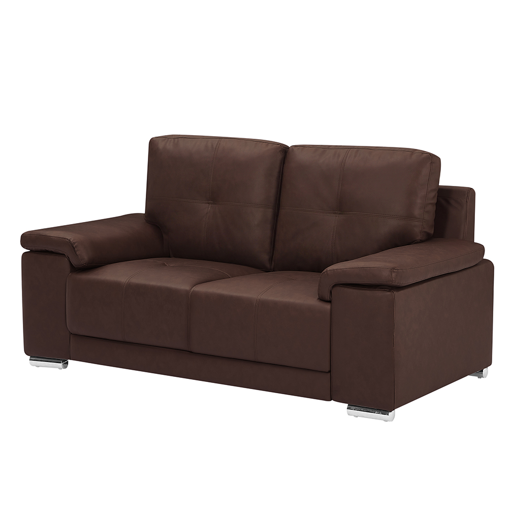 Kensington Faux Leather 2 Seater Sofa In Dark Brown