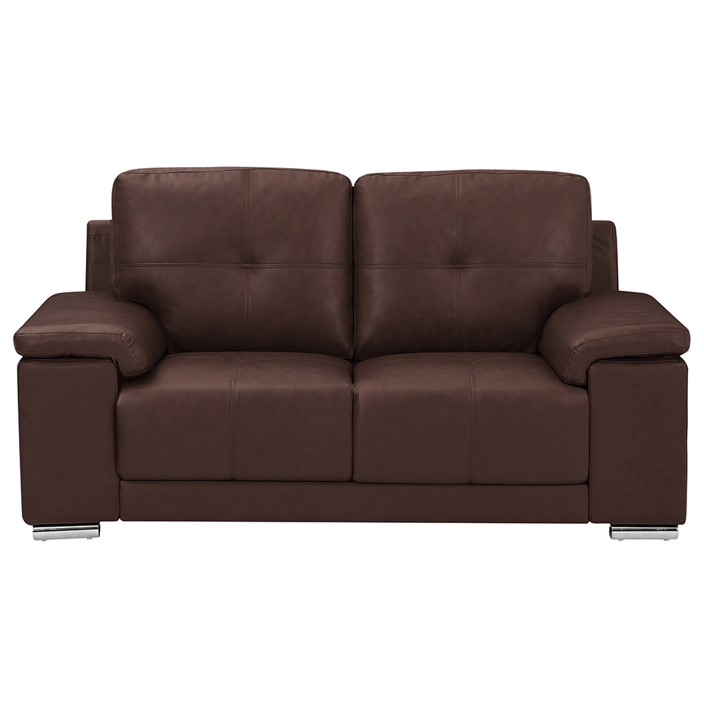 Kensington Faux Leather 2 Seater Sofa In Dark Brown