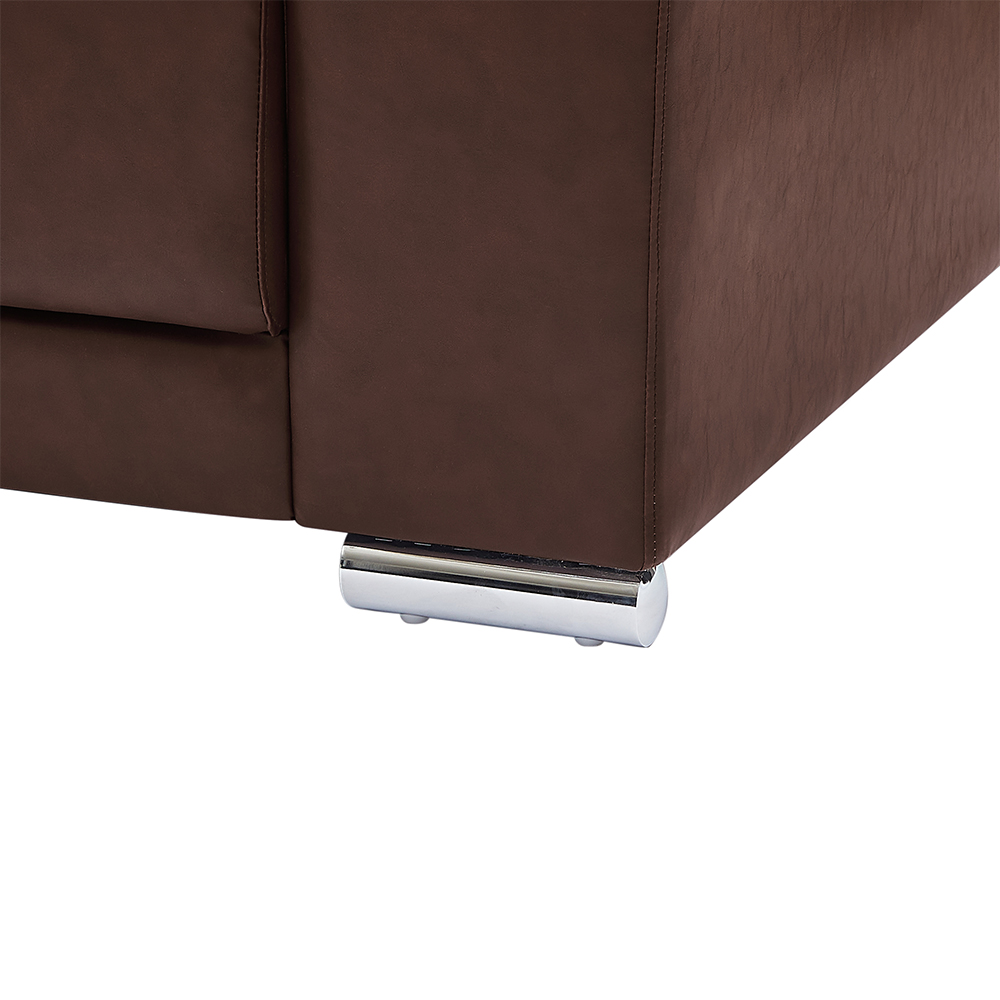Kensington Faux Leather 2 Seater Sofa In Dark Brown