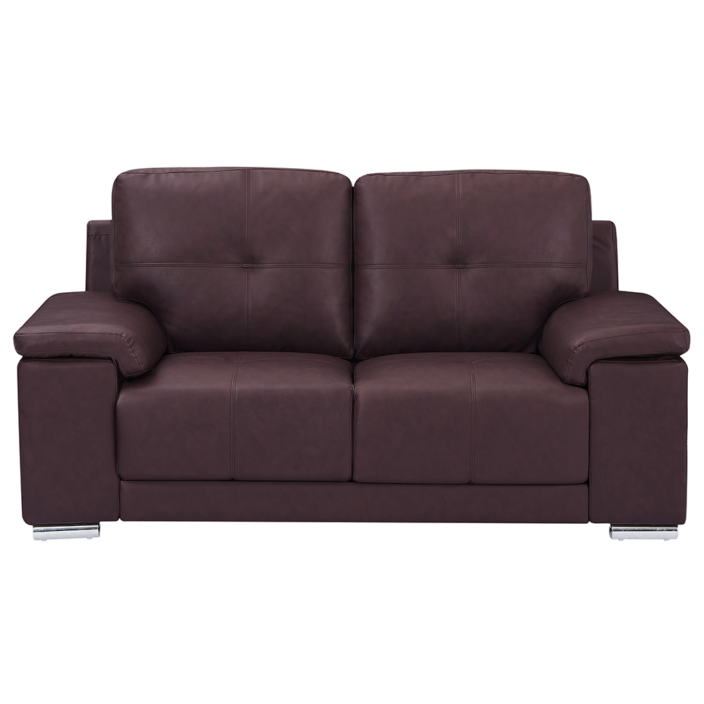 Kensington Faux Leather 2 Seater Sofa In Dark Brown