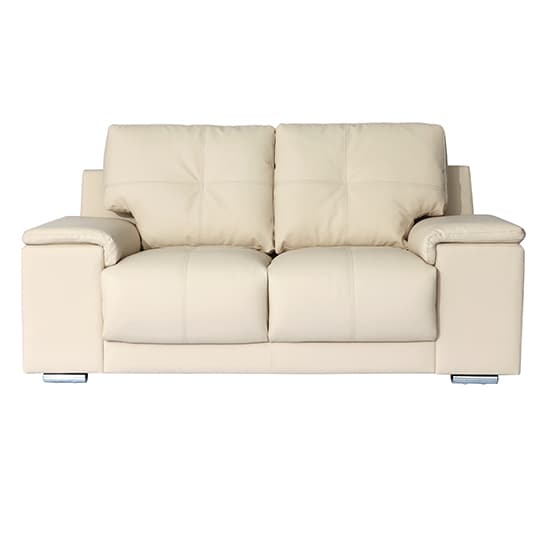 Kensington Faux Leather 2 Seater Sofa In Ivory