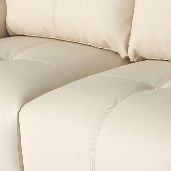 Kensington Faux Leather 2 Seater Sofa In Ivory