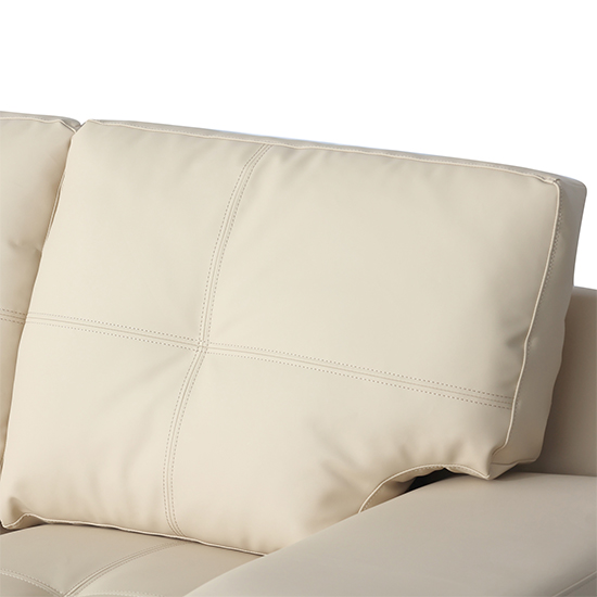 Kensington Faux Leather 2 Seater Sofa In Ivory