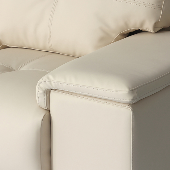 Kensington Faux Leather 2 Seater Sofa In Ivory