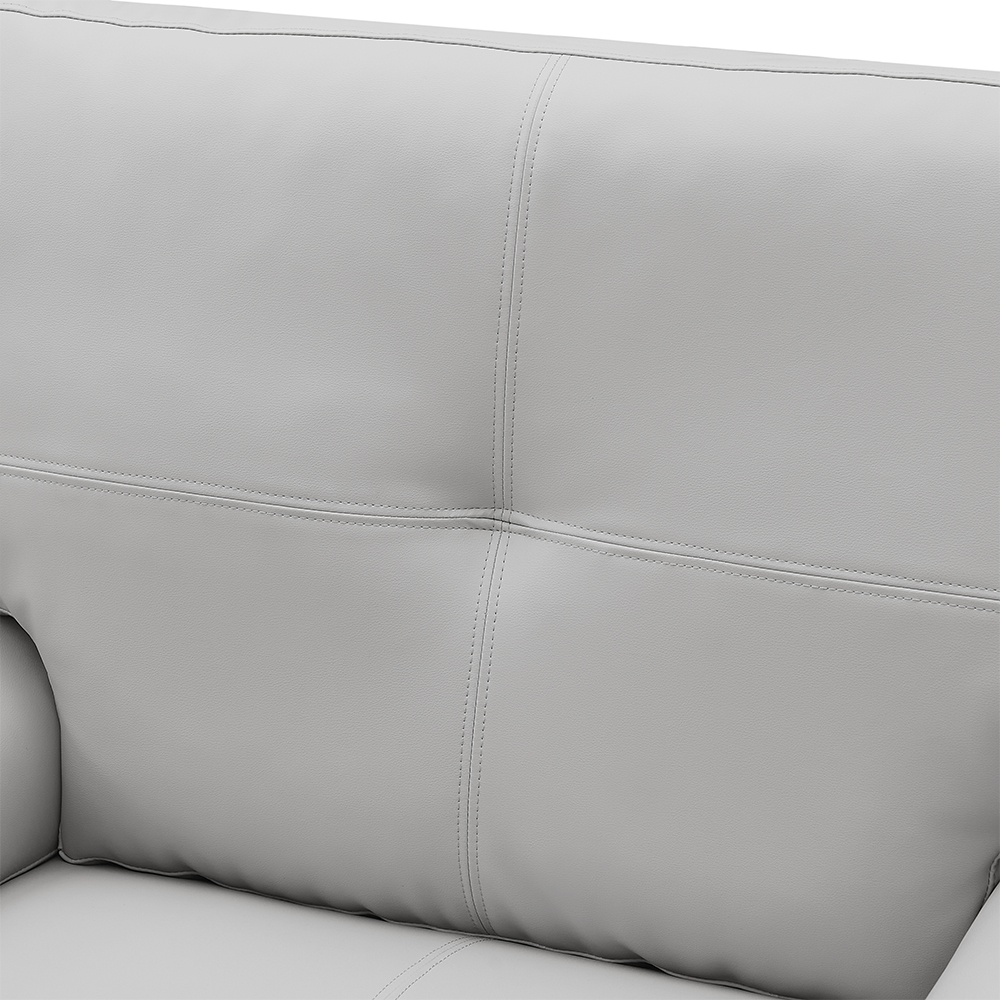 Kensington Faux Leather 2 Seater Sofa In Light Grey