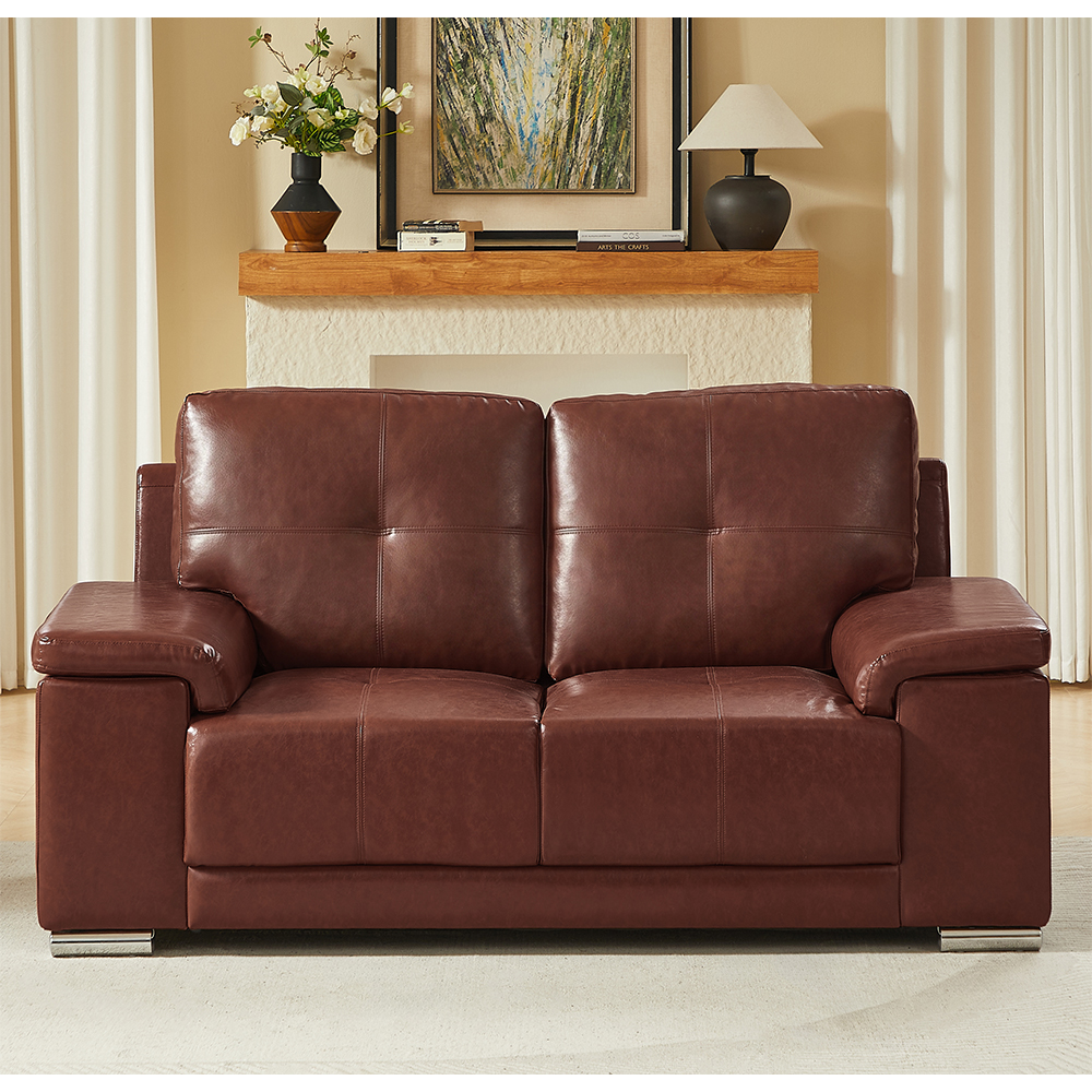 Kensington Faux Leather 3+2+1 Seater Sofa Set in Tan