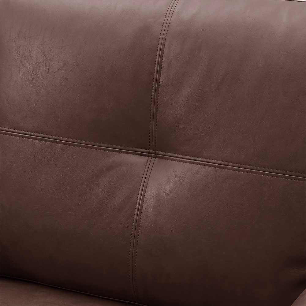 Kensington Faux Leather 3+2+1 Seater Sofa Set in Dark Brown