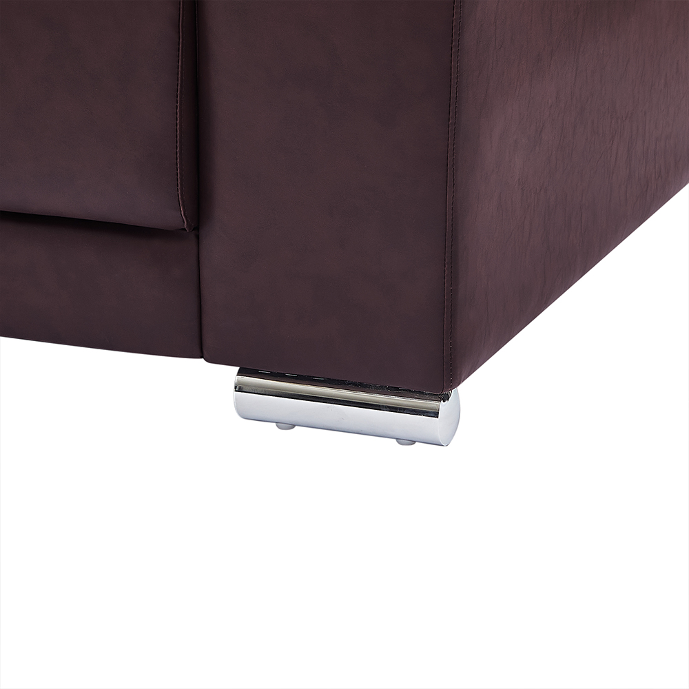 Kensington Faux Leather 3+2+1 Seater Sofa Set in Dark Brown