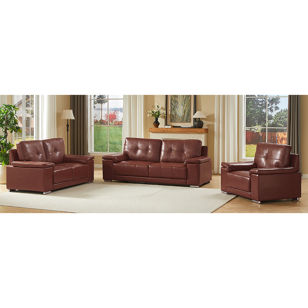 Kensington Faux Leather 3+2+1 Seater Sofa Set in Tan