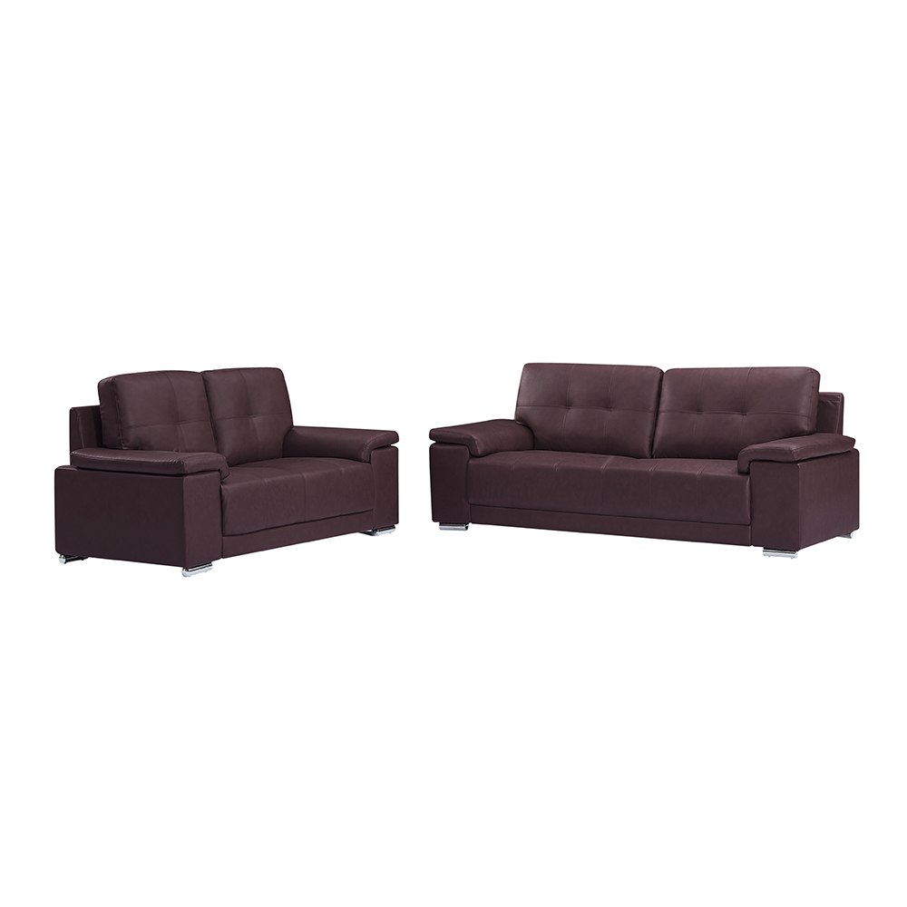 Kensington Faux Leather 3+2 Seater Sofa Set in Dark Brown