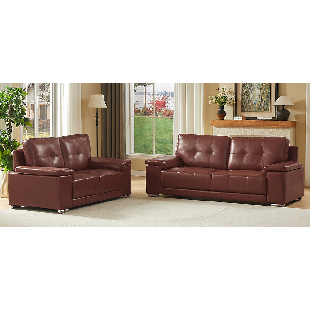 Kensington Faux Leather 3+2 Seater Sofa Set in Tan