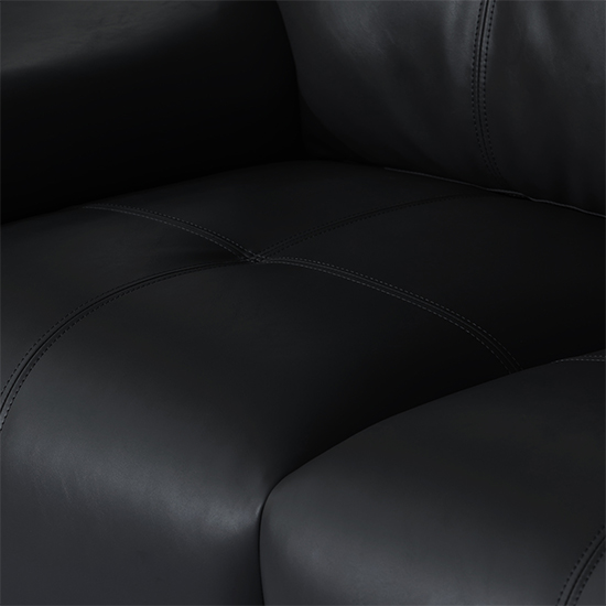 Kensington Faux Leather 3 + 2 Seater Sofa Set In Black