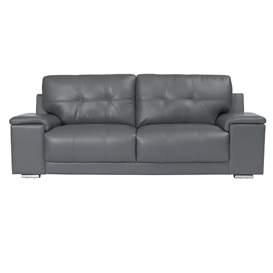 Kensington Faux Leather 3 Seater Sofa In Dark Grey