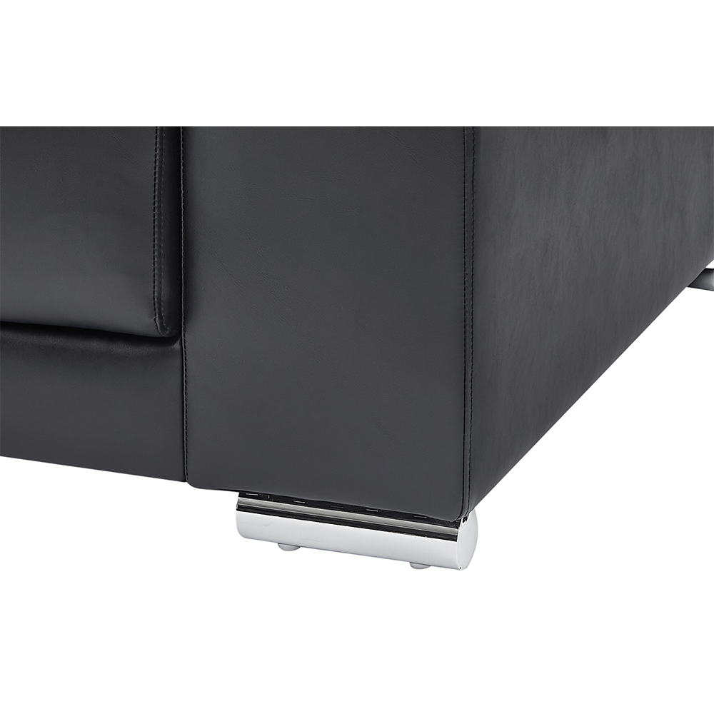 Kensington Faux Leather Corner Sofa in Black