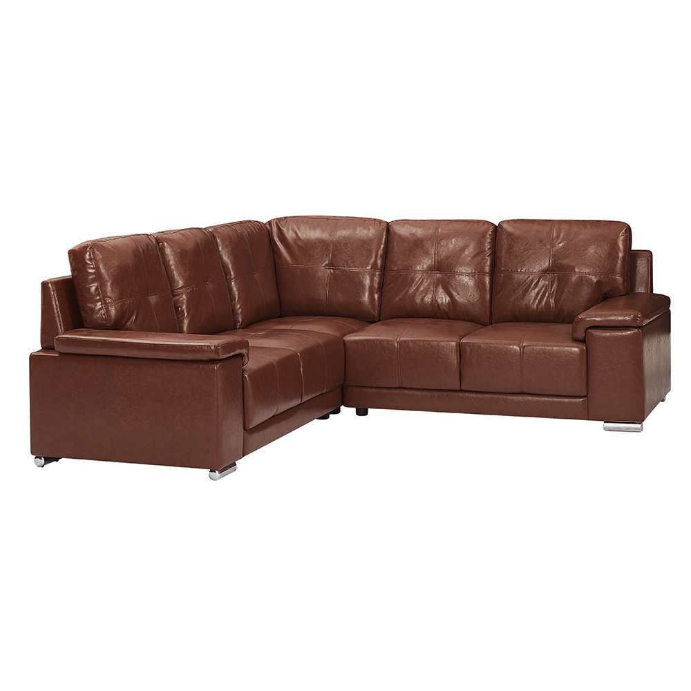 Kensington Faux Leather Corner Sofa in Tan