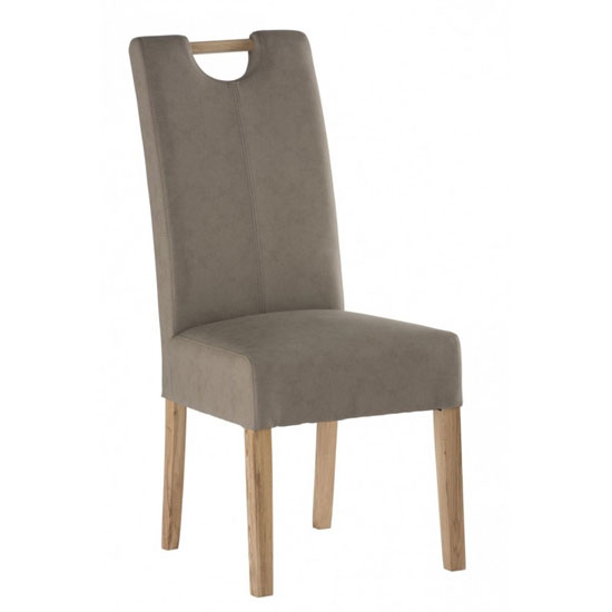Product photograph of Kenstone Leather Dining Chair In Mocha With Oak Leg from Furniture in Fashion