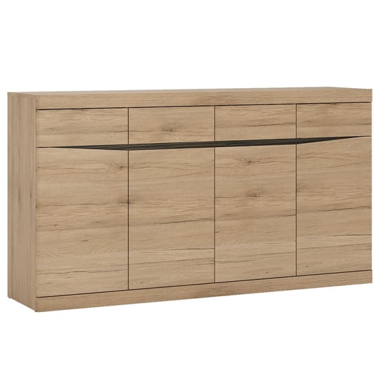 Product photograph of Kenstoga 4 Doors 4 Drawers Wide Sideboard In Grained Oak from Furniture in Fashion