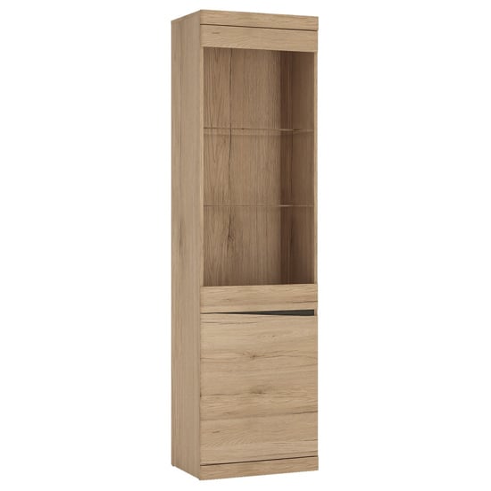Product photograph of Kenstoga Left Handed 2 Doors Display Cabinet In Grained Oak from Furniture in Fashion