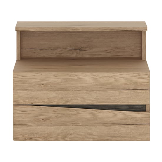 Product photograph of Kenstoga Left Handed 2 Drawers Bedside Cabinet In Grained Oak from Furniture in Fashion