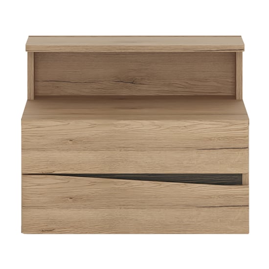 Read more about Kenstoga left handed wooden bedside cabinet with 2 drawers in oak