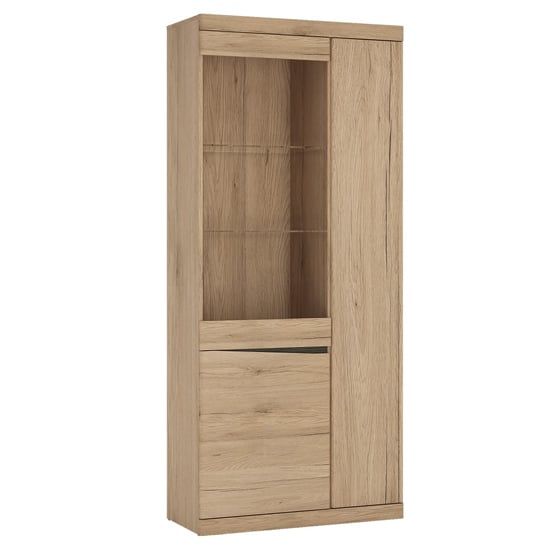 Read more about Kenstoga tall 3 doors glazed display cabinet in grained oak
