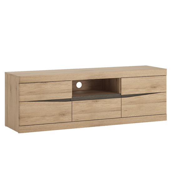 Read more about Kenstoga wooden 2 doors 1 drawer tv stand in grained oak