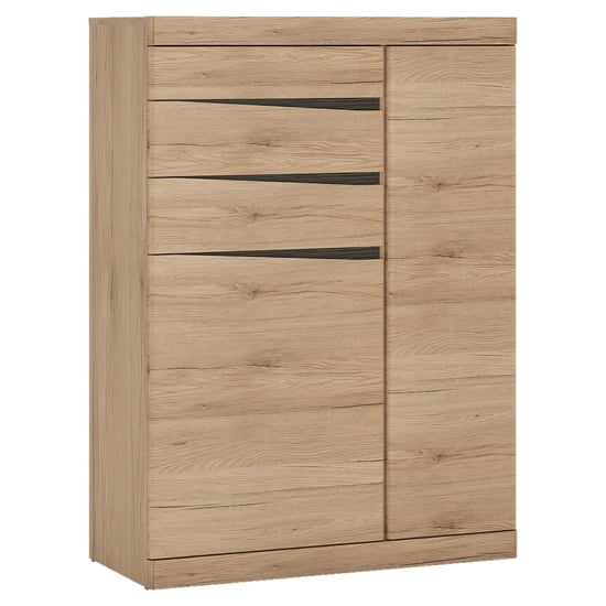 Photo of Kenstoga wooden 2 doors 3 drawers sideboard in grained oak