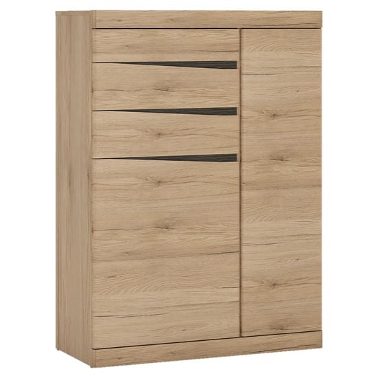 Kenstoga Wooden 2 Doors 3 Drawers Sideboard In Grained Oak