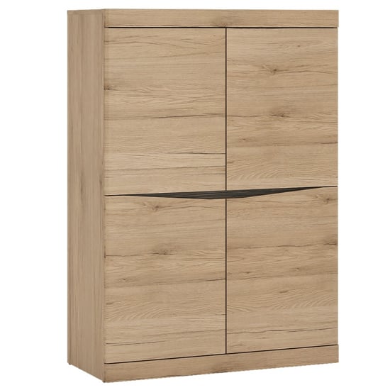 Kenstoga Wooden 4 Doors Storage Cabinet In Grained Oak