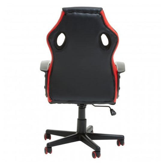 Katy Racer Faux Leather Gaming Chair In Black And Red_4