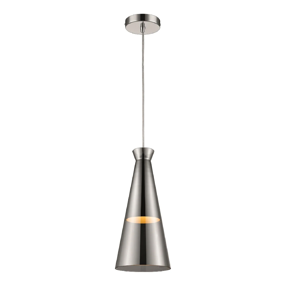 Read more about Kentish smoked grey shade pendant light in chrome