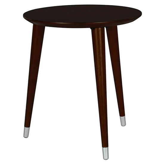 Kenton Round Wooden Side Table In Espresso
