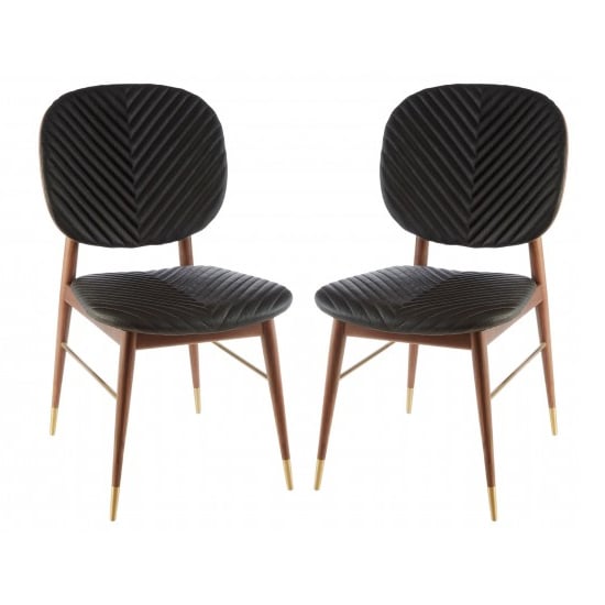 Photo of Kentona black faux leather dining chairs in a pair