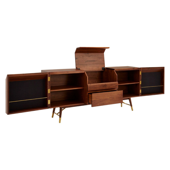 Kentona Wooden Sideboard With 2 Doors In Black And Walnut