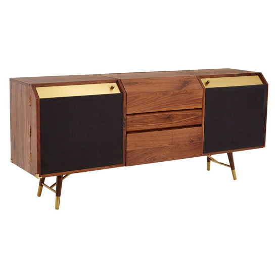 Photo of Kentona wooden sideboard with 2 doors in black and walnut