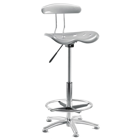 Photo of Kentucky contemporary chair in silver with castors