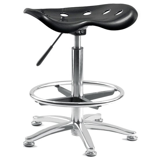 Kentucky Contemporary Stool In Black With Castors