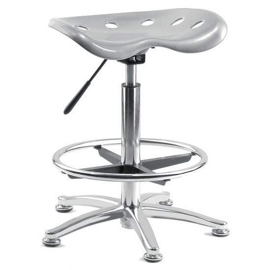 Read more about Kentucky contemporary stool in silver with castors