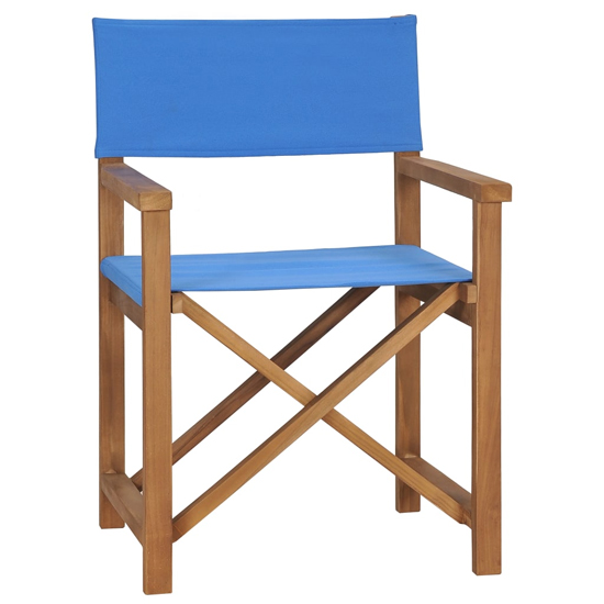 Kenya Outdoor Wooden Directors Chair In Brown And Blue Furniture in
